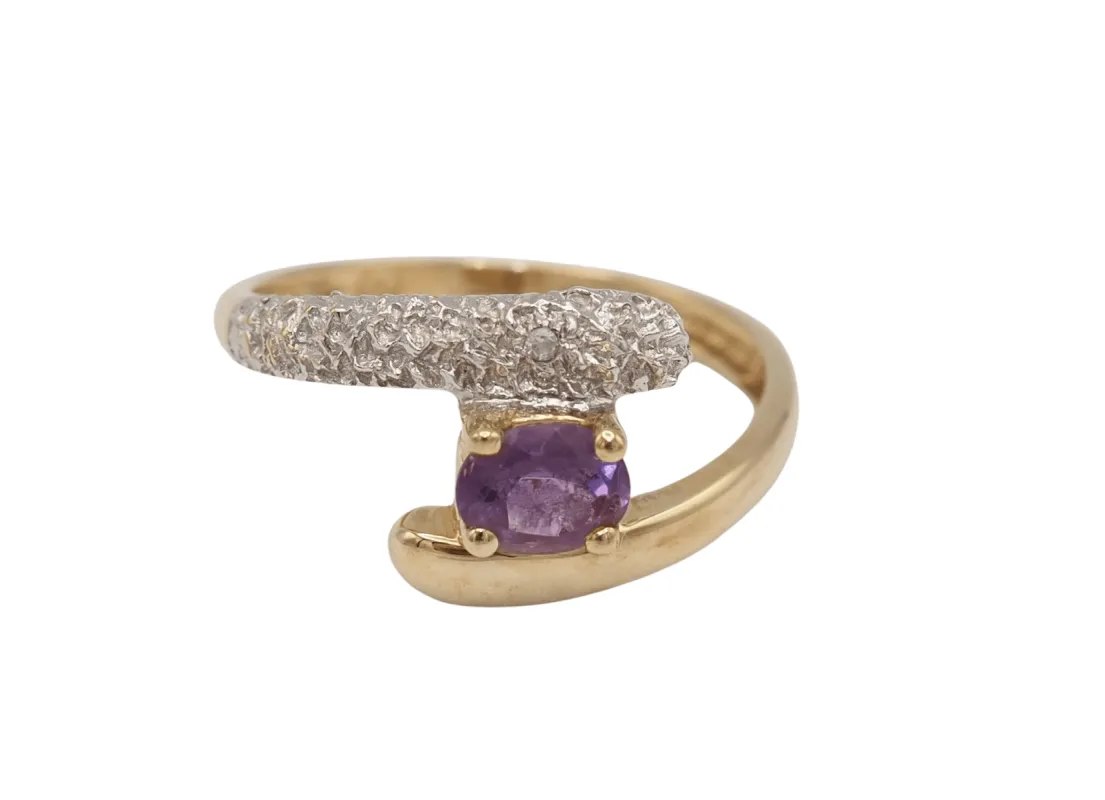 Bague améthyste or jaune sold by 58 Facettes