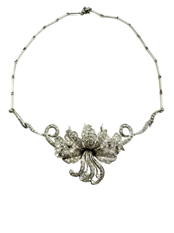 Exceptionnel collier en or forme florale diamants sold by 58 Facettes