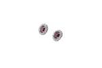 Boucles d'oreilles en or blanc avec rubis et diamants sold by 58 Facettes
