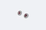 Boucles d'oreilles en or blanc avec rubis et diamants sold by 58 Facettes