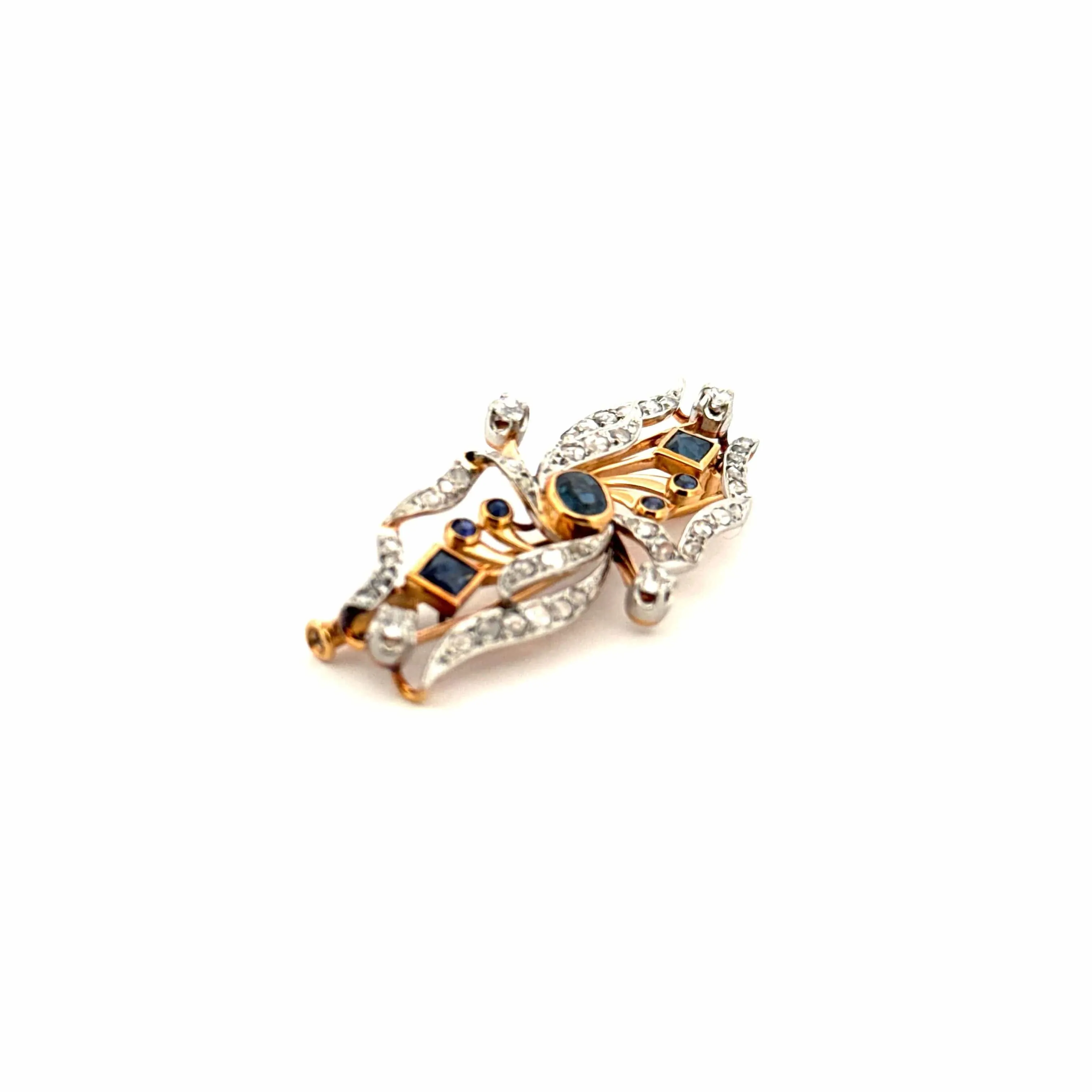 Broche Or Jaune 18k Diamants & Saphirs sold by 58 Facettes product image thumbnail 4