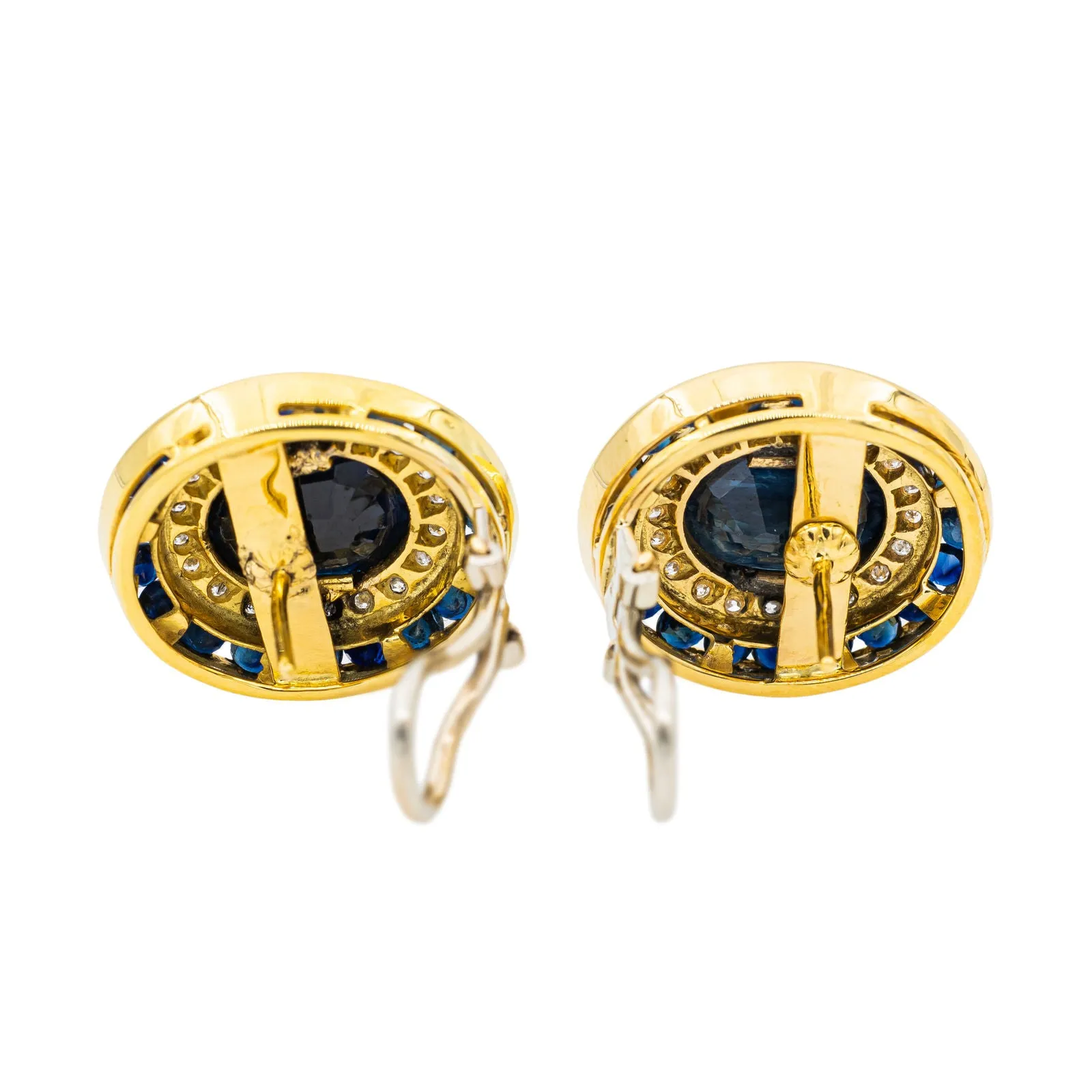 Boucles d’oreilles en or jaune 18 carats, saphirs et diamants sold by 58 Facettes product image thumbnail 4