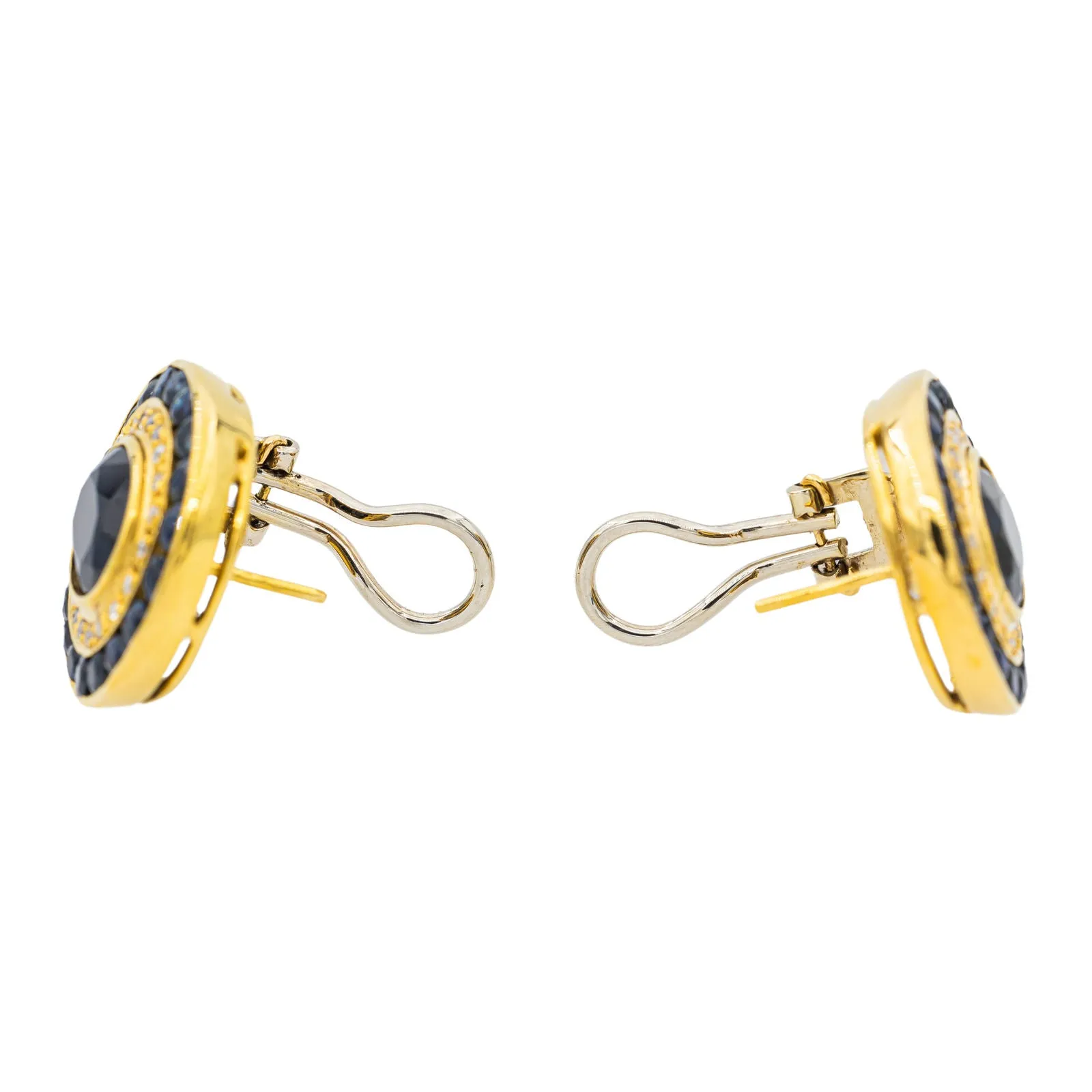 Boucles d’oreilles en or jaune 18 carats, saphirs et diamants sold by 58 Facettes product image thumbnail 5