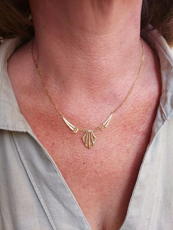 Collier or jaune art déco sold by 58 Facettes product image thumbnail 2