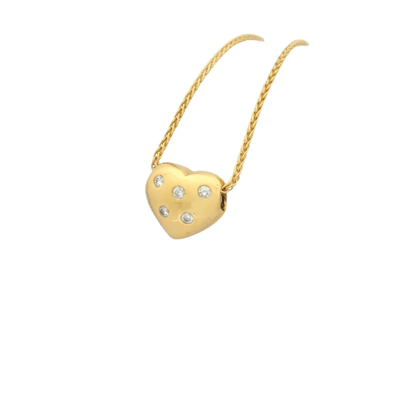 Collier cœur en or jaune et diamants sold by 58 Facettes