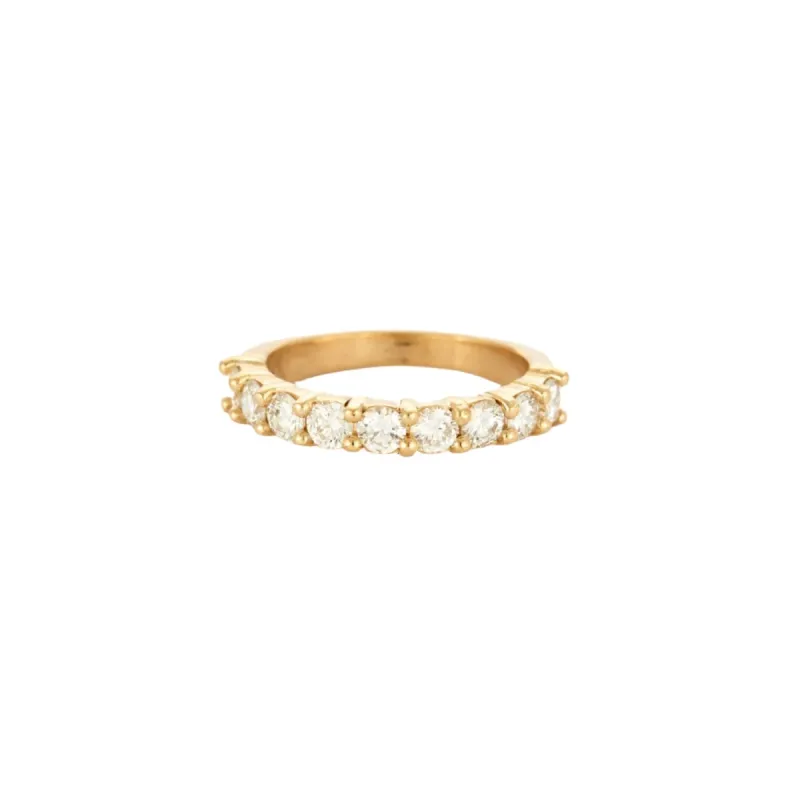 Demi-alliance - Bague en or jaune 750 et diamants made by 58 Facettes