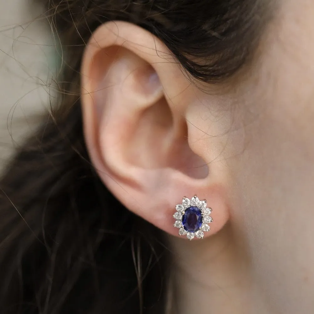 Boucles d'oreilles saphirs et diamants Or gris sold by 58 Facettes product image thumbnail 2