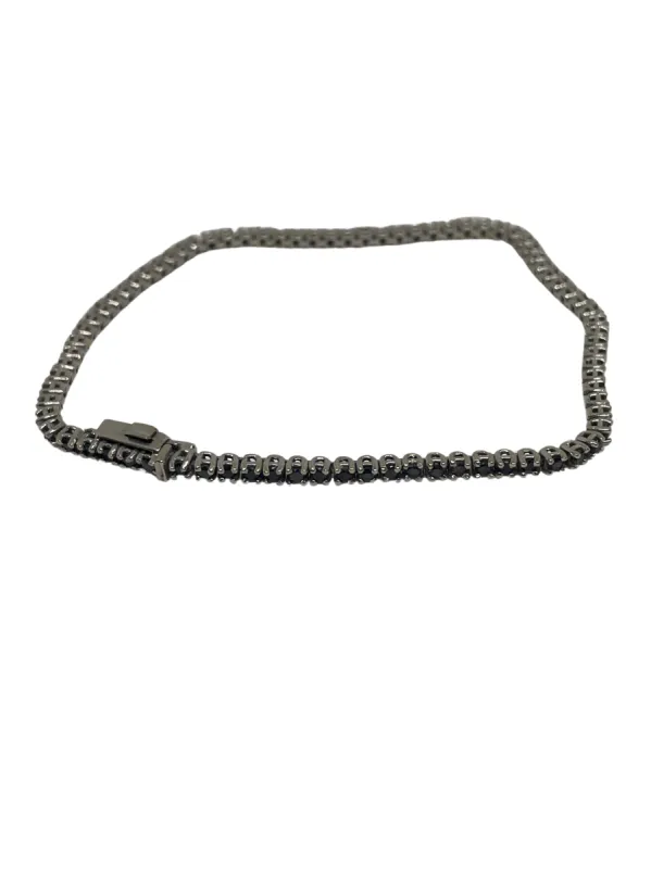 Bracelet tennis or blanc et diamants noirs sold by 58 Facettes