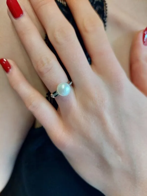 BAGUE PERLE ET DIAMANTS sold by 58 Facettes product image thumbnail 2