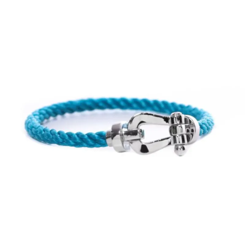 FRED - Bracelet Force 10 GM or gris et corde bleue turquoise sold by 58 Facettes