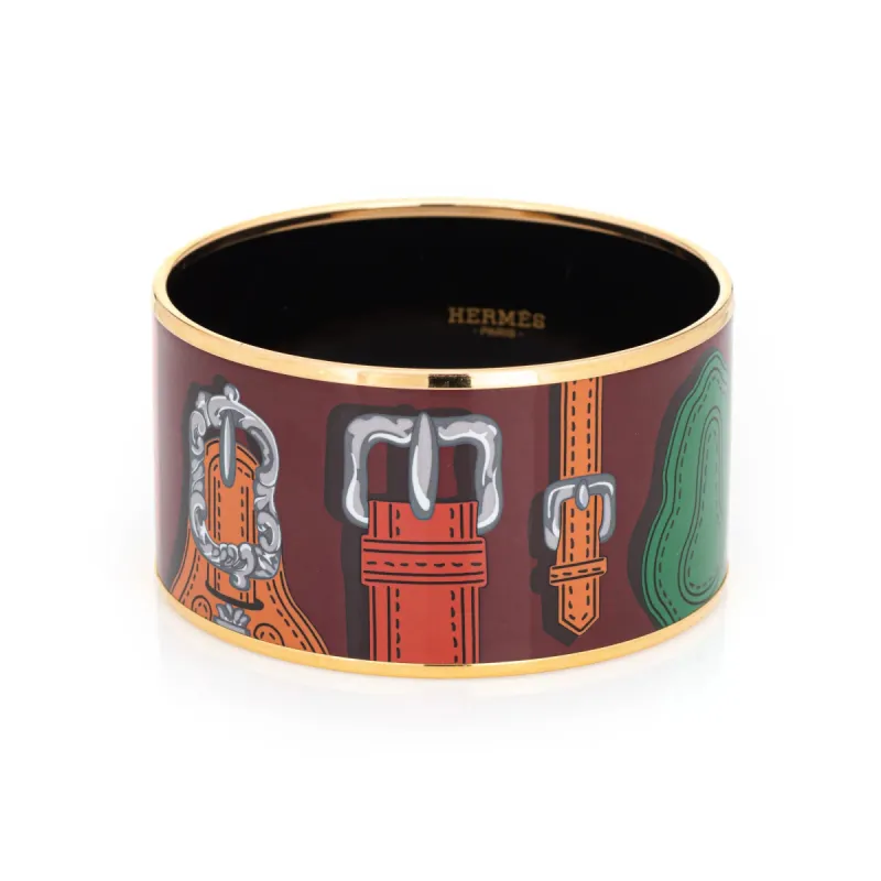 HERMES - bracelet jonc en émail ceinture or jaune sold by 58 Facettes