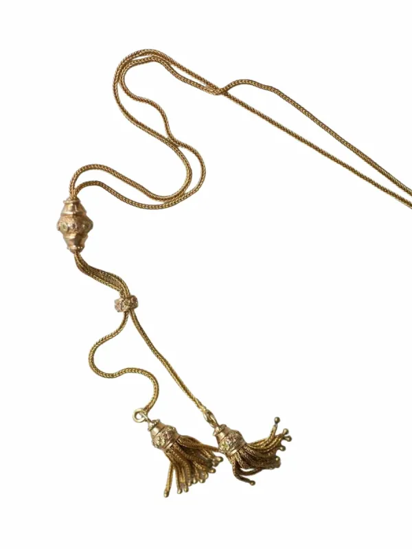 Chaine ancienne, négligé or jaune et pompons sold by 58 Facettes