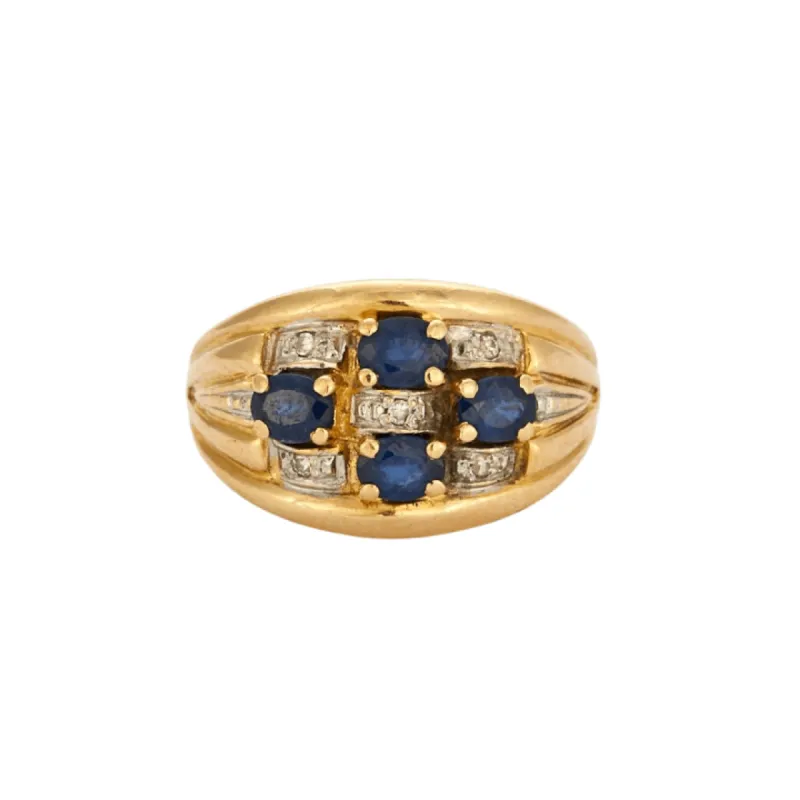 Bague Or jaune Saphirs Diamants sold by 58 Facettes