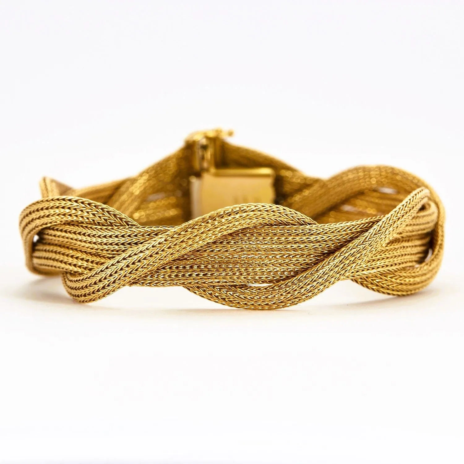 Bracelet manchette tressé en maille tissée or jaune sold by 58 Facettes