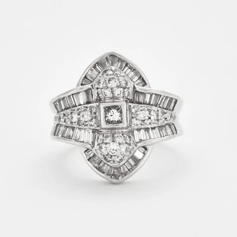 Bague godronné or et diamants sold by 58 Facettes