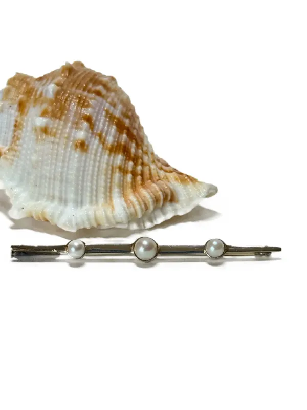 Broche barrette en Or gris et Perles sold by 58 Facettes