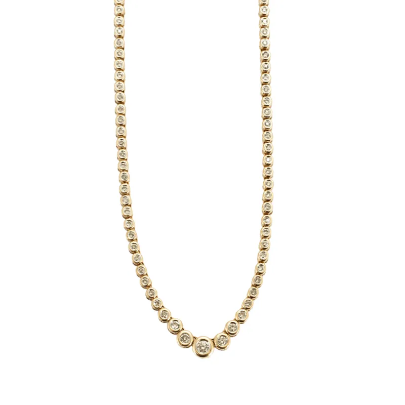 Collier rivière de diamants or jaune sold by 58 Facettes