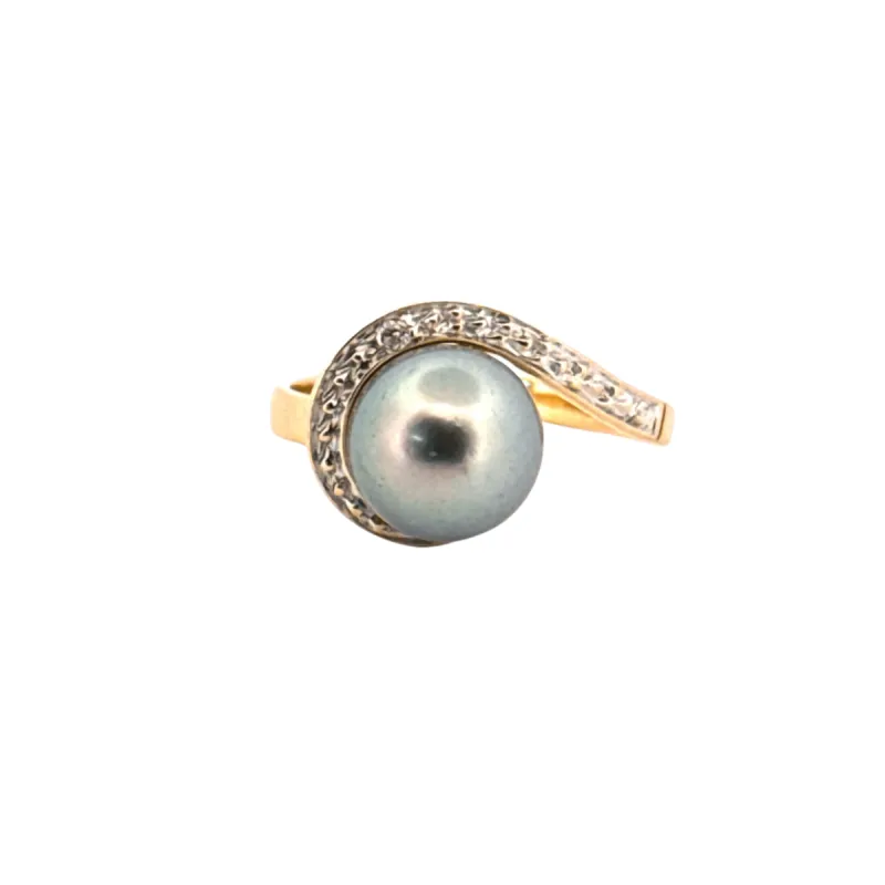 Bague Or Jaune 18k Perle et Diamants sold by 58 Facettes