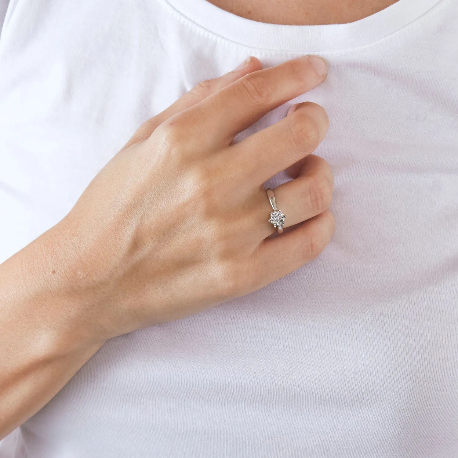 Bague Solitaire or blanc diamants sold by 58 Facettes product image thumbnail 2