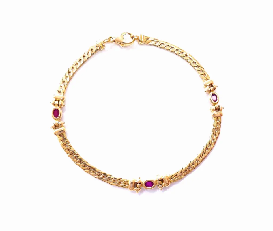 Bracelet or jaune et rubis sold by 58 Facettes