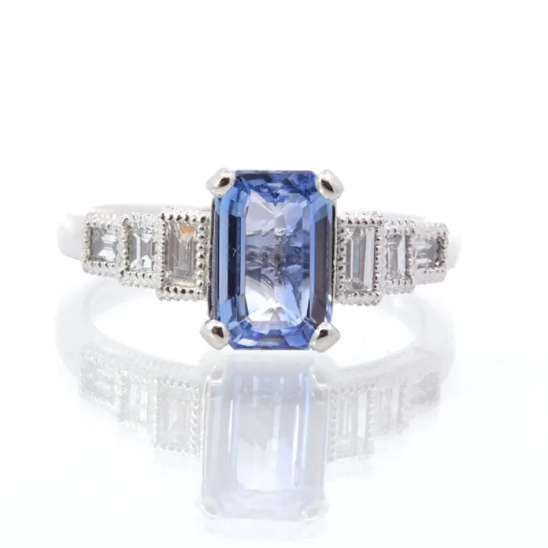 Bague Platine Saphir Diamants sold by 58 Facettes