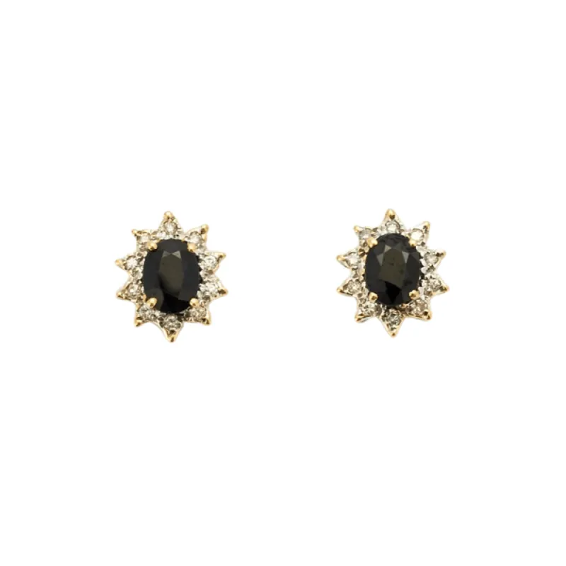 Clous d'oreilles Marguerite Saphirs Diamants sold by 58 Facettes
