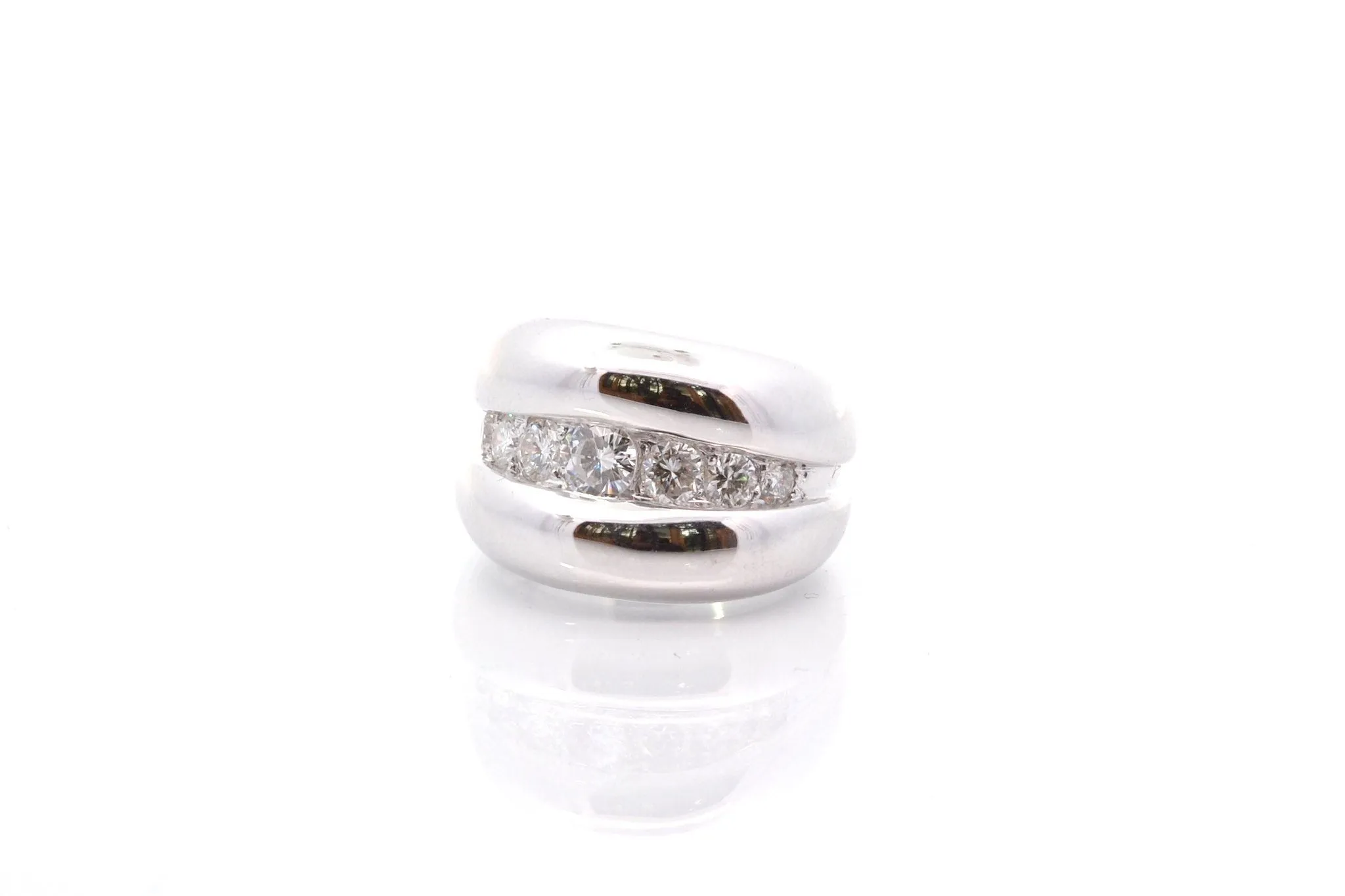Bague bandeau diamants en or blanc sold by 58 Facettes