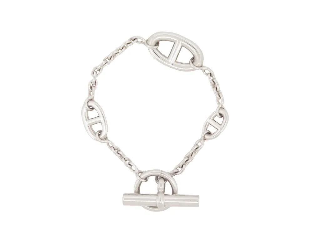 bracelet HERMES farandole chaine d'ancre argent sold by 58 Facettes