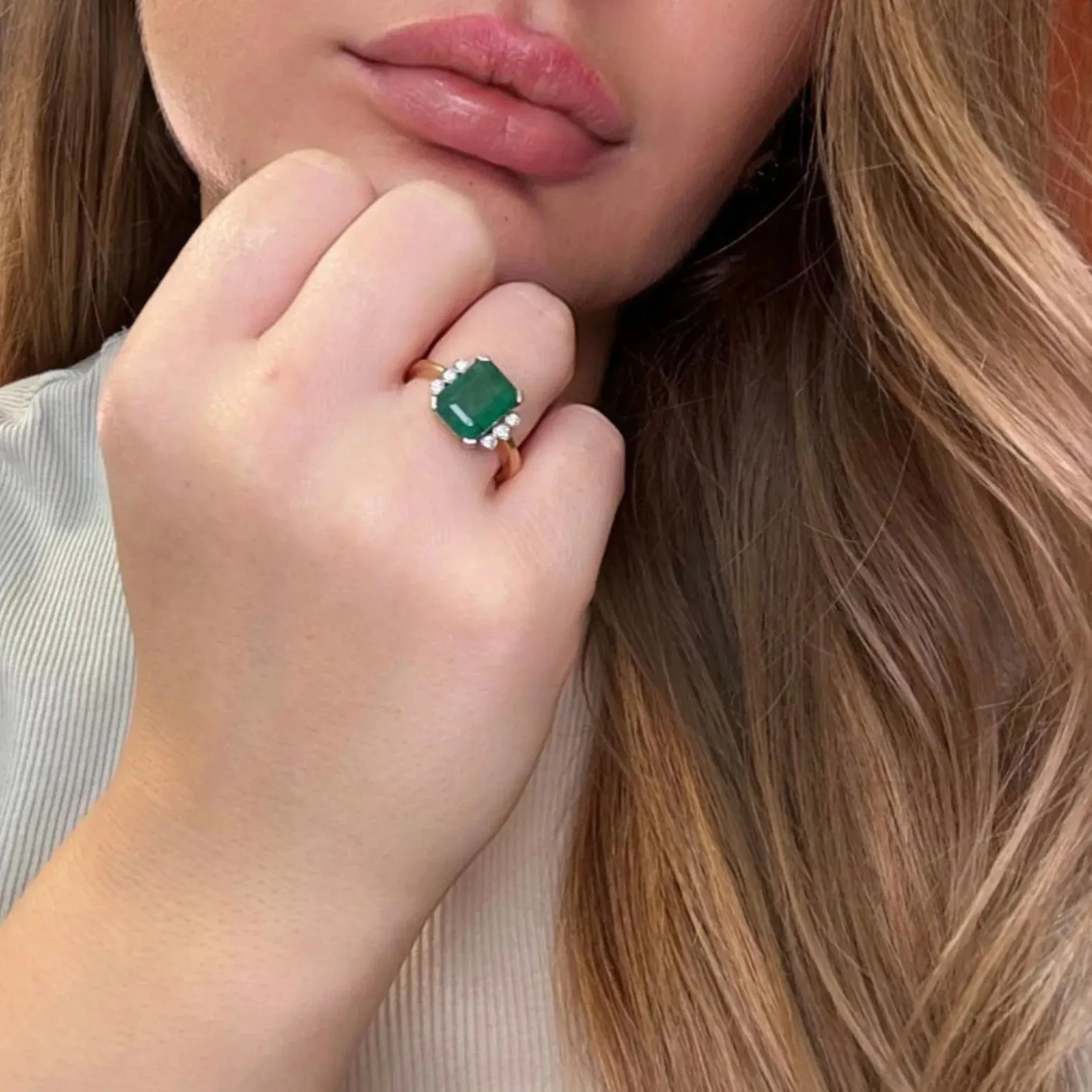 Solitaire or jaune émeraude diamants sold by 58 Facettes product image thumbnail 2