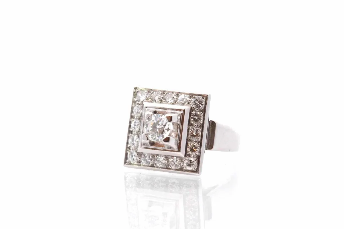 Bague diamants et platine sold by 58 Facettes