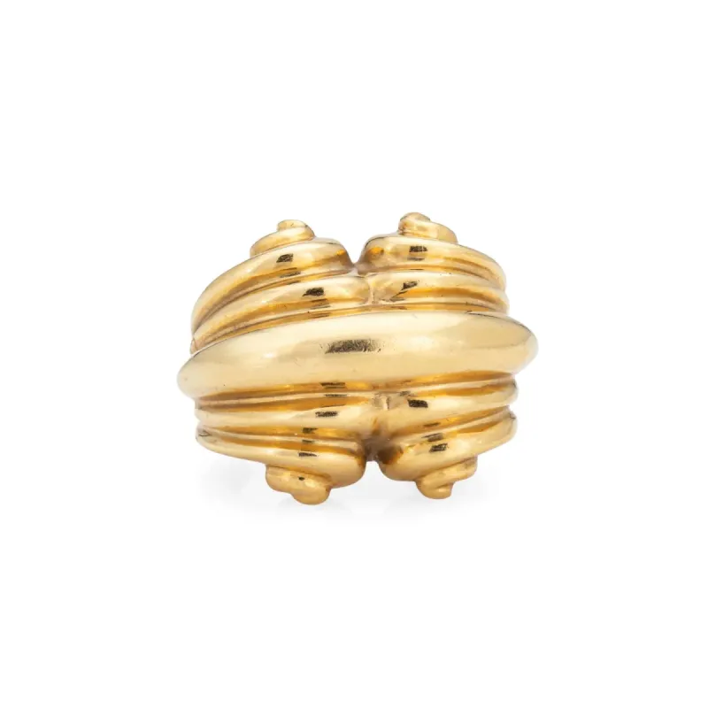 Bague en or cannelée vintage des années 80 sold by 58 Facettes