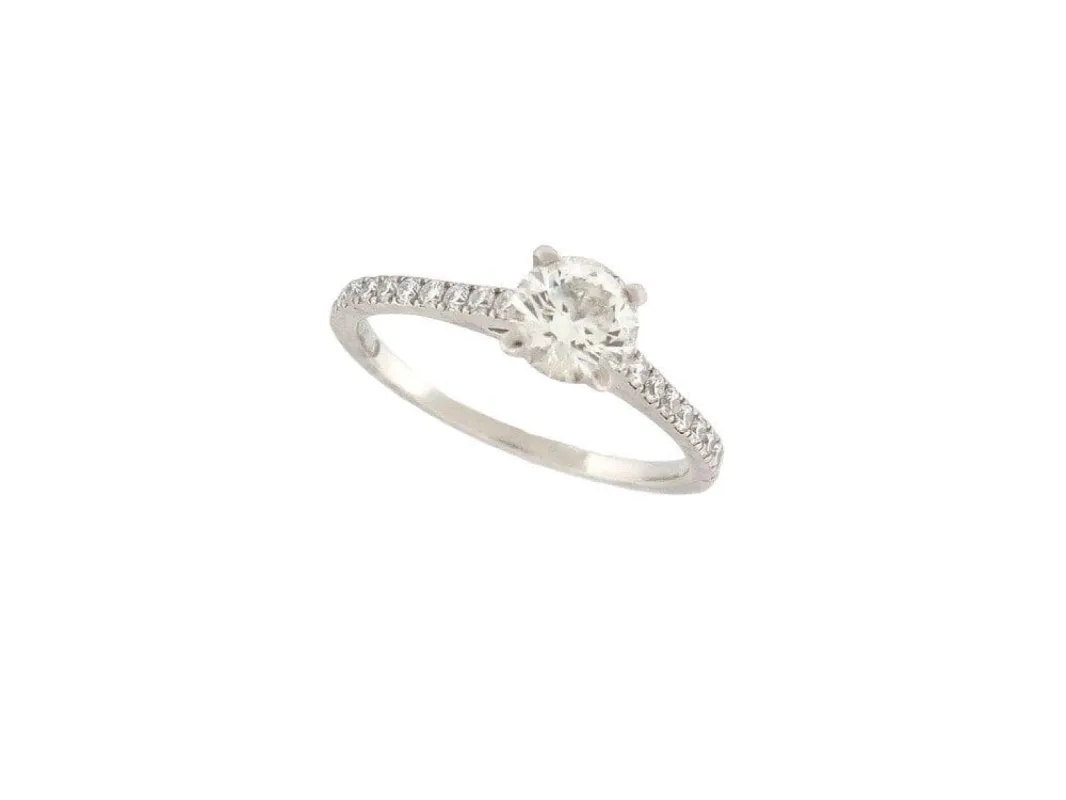bague DE BEERS solitaire classic fiancailles 21 diamants 0.99ct made by 58 Facettes