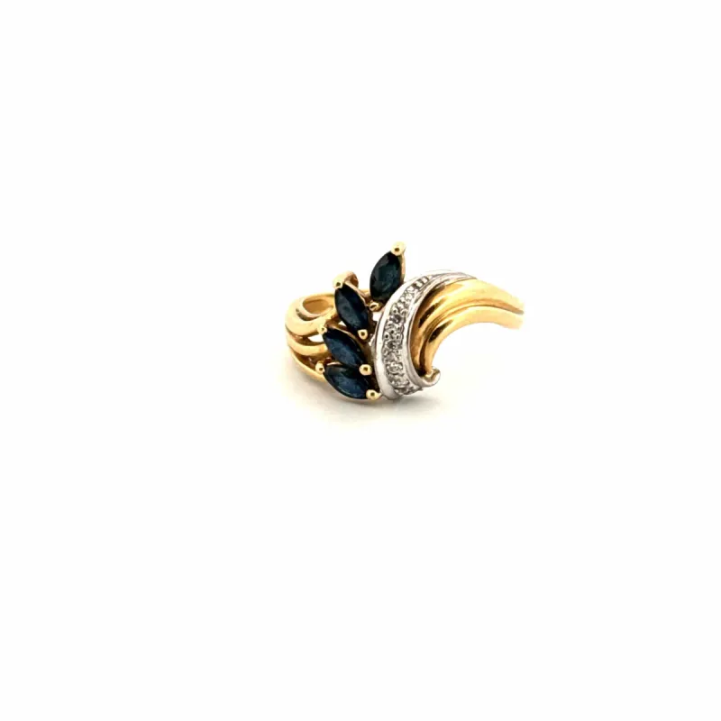 Bague Or Jaune 18 k Saphir & Diamants sold by 58 Facettes