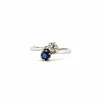 Bague Toi et Moi en or blanc 18 carats diamant et saphir sold by 58 Facettes
