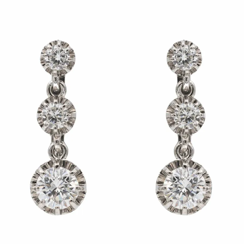 Boucles d'oreilles Dormeuses Or blanc Diamant sold by 58 Facettes