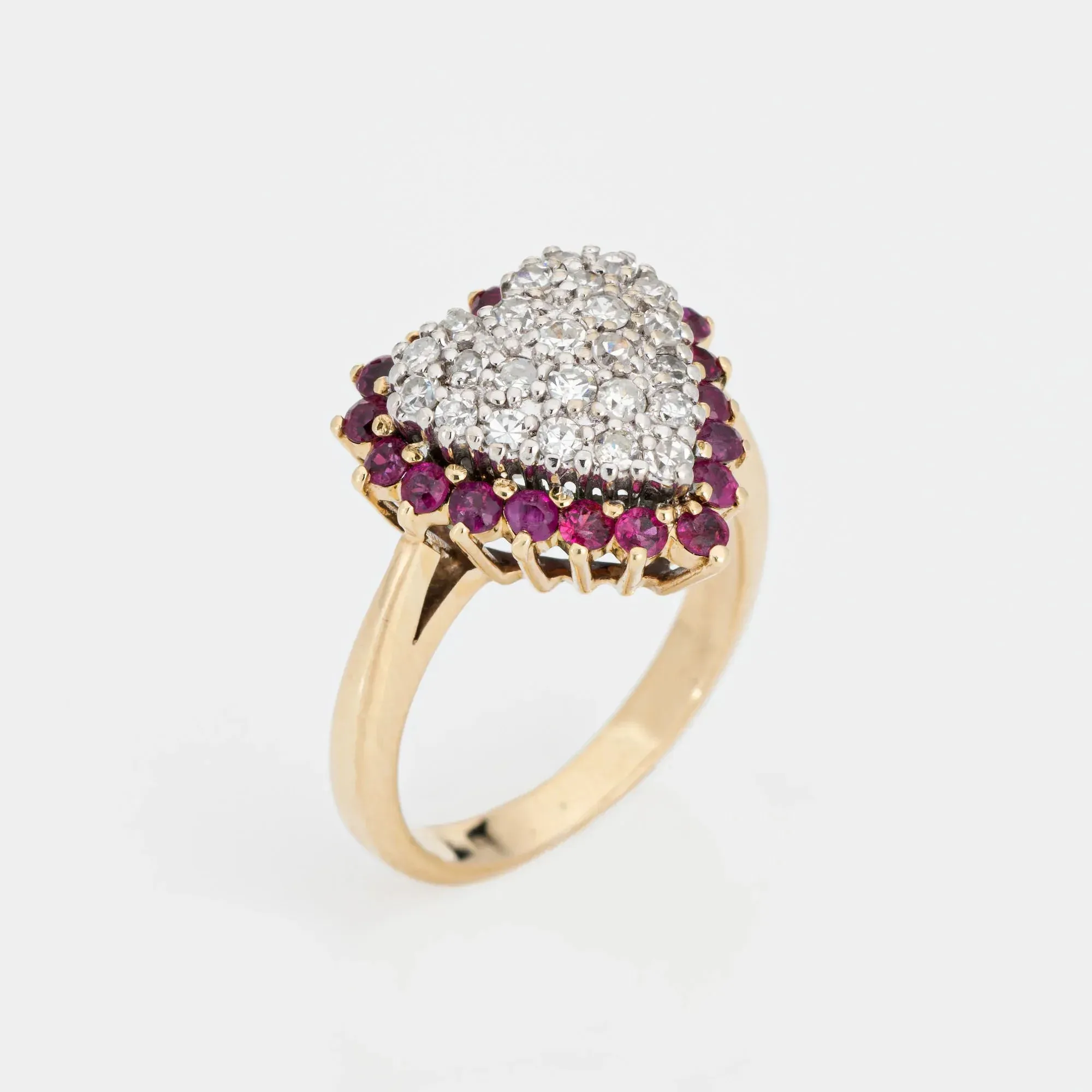 Bague coeur pavé diamants rubis sold by 58 Facettes product image thumbnail 3