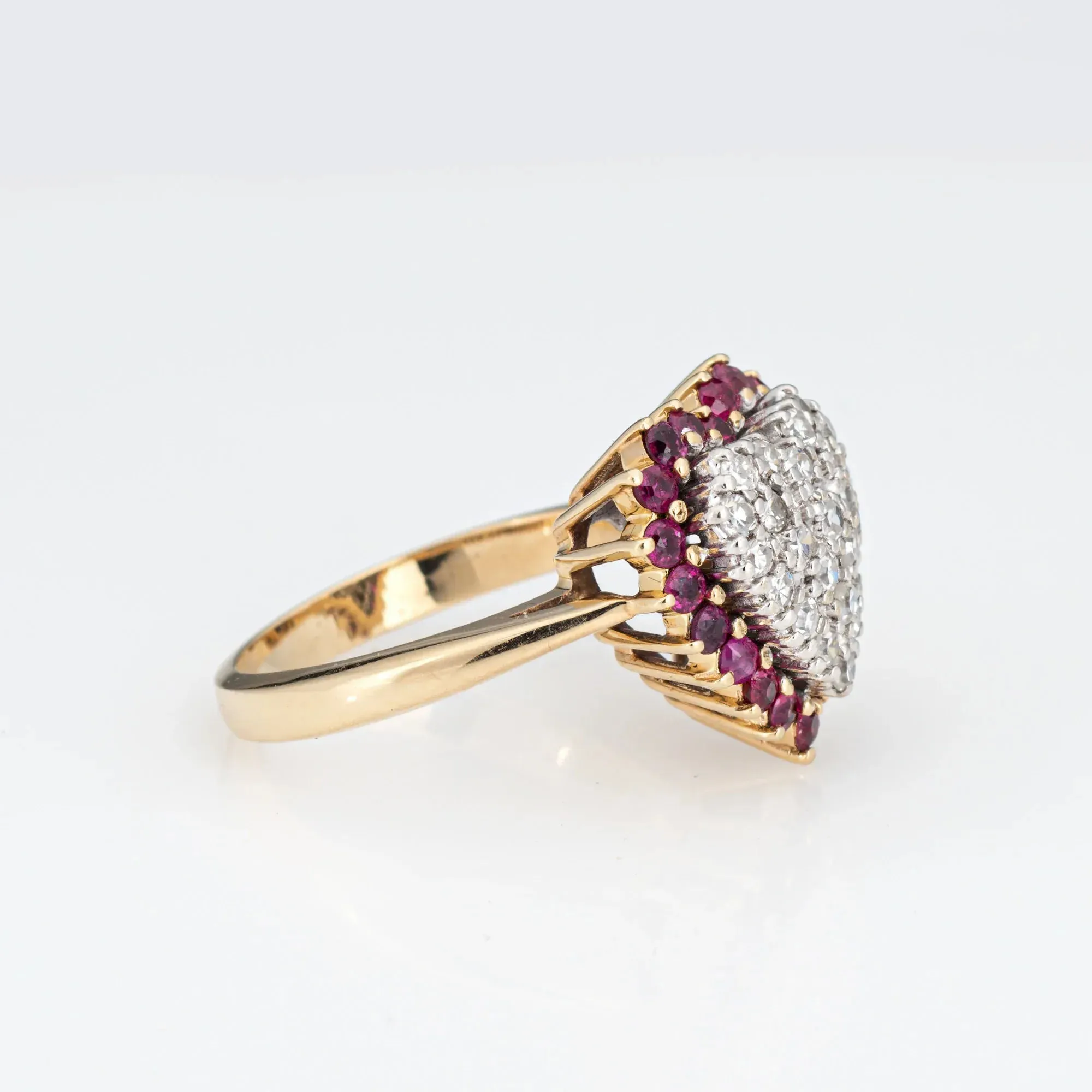 Bague coeur pavé diamants rubis sold by 58 Facettes product image thumbnail 4