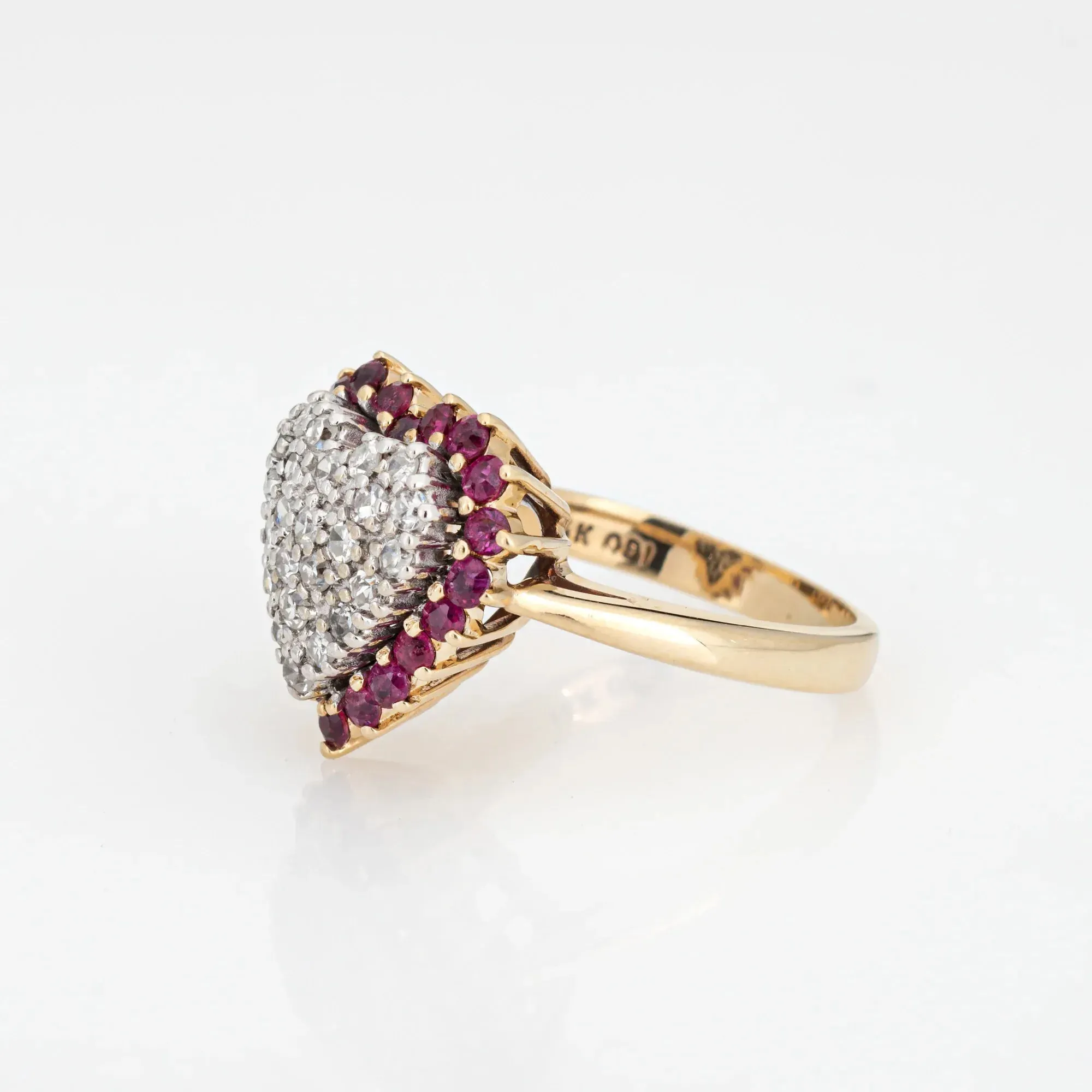 Bague coeur pavé diamants rubis sold by 58 Facettes product image thumbnail 5