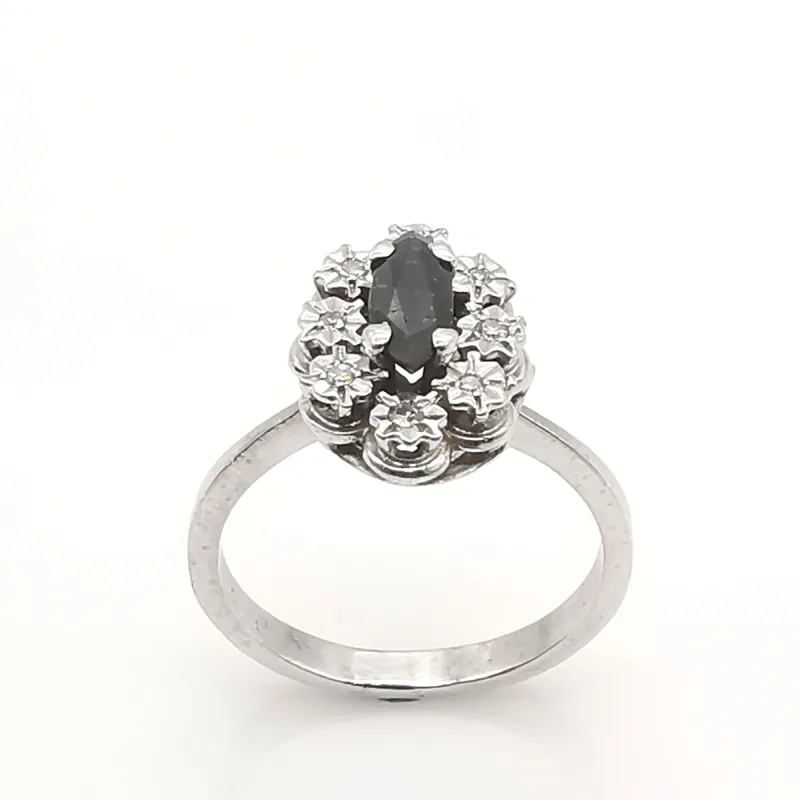 Bague en Platine Saphir et Diamants made by 58 Facettes