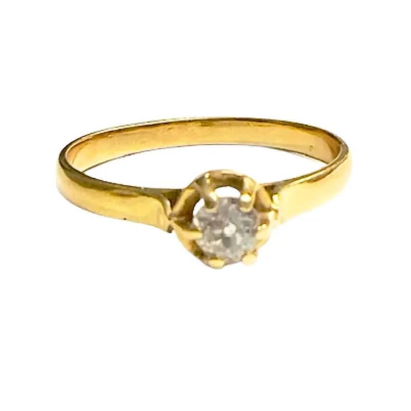 Bague solitaire contemporaine or et diamants sold by 58 Facettes