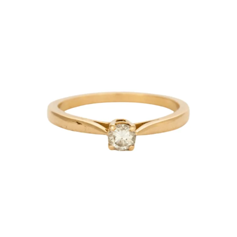 Bague solitaire or jaune centrée d'un diamant sold by 58 Facettes