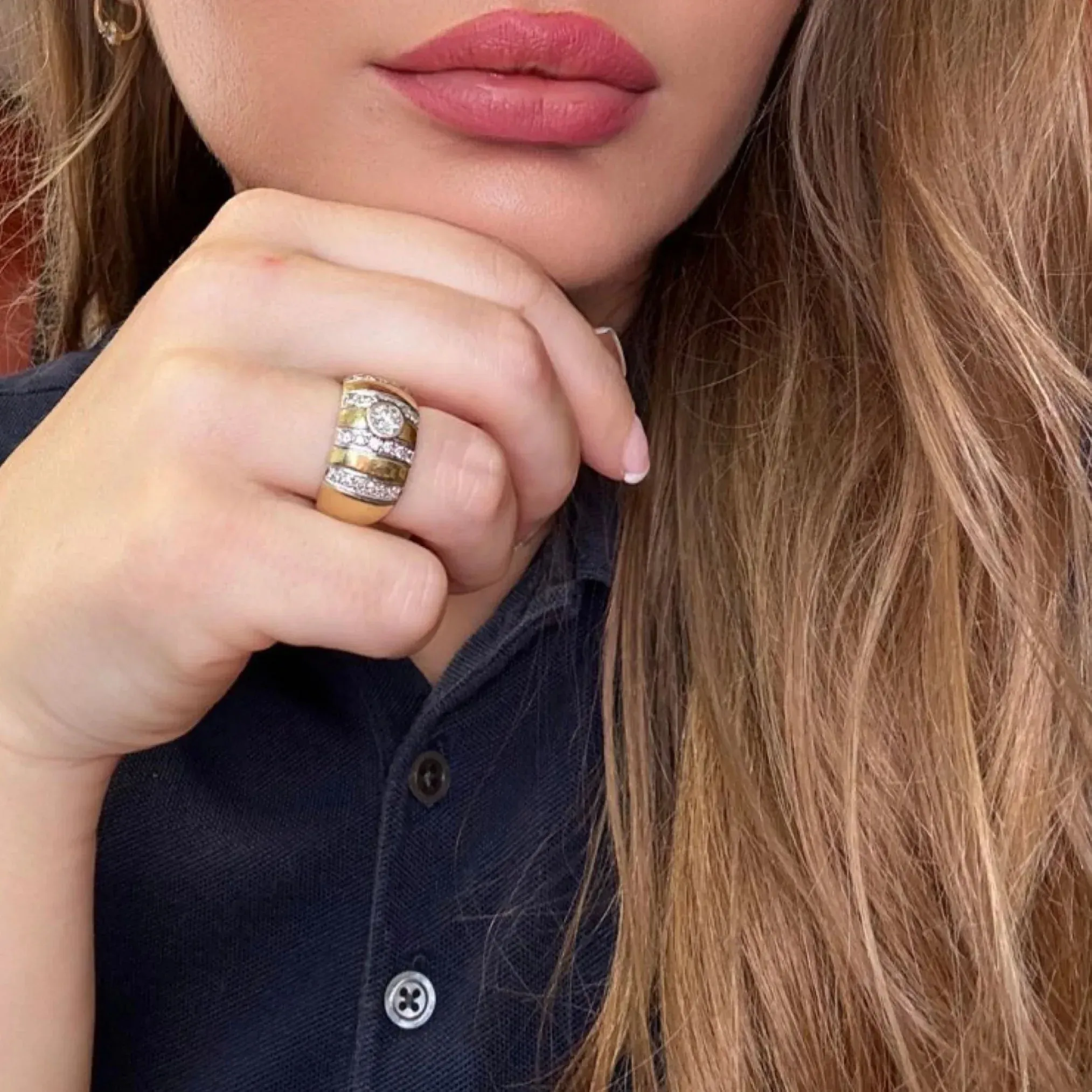 Bague Jonc Or Jaune Diamants sold by 58 Facettes product image thumbnail 2