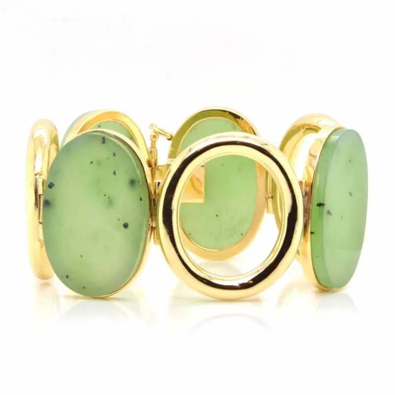 Bracelet jades en or jaune sold by 58 Facettes
