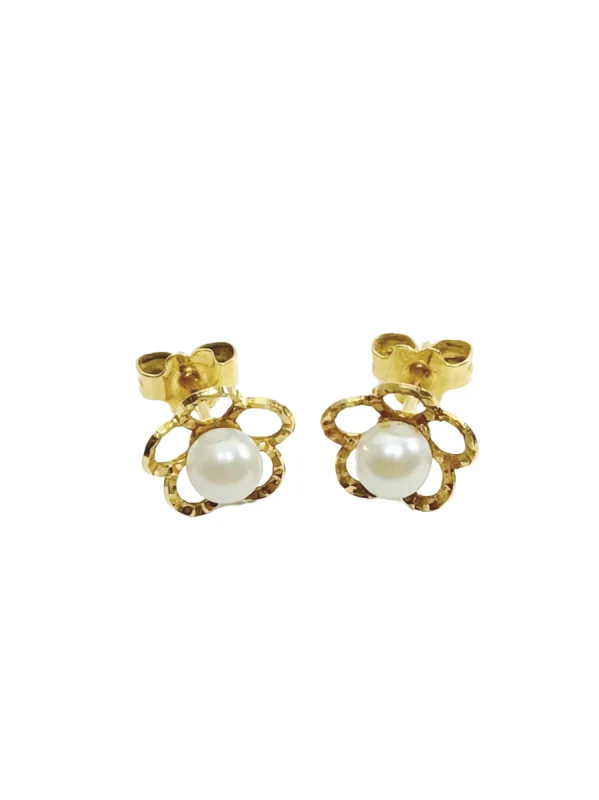 Paire de boucles d'oreilles or et perles sold by 58 Facettes