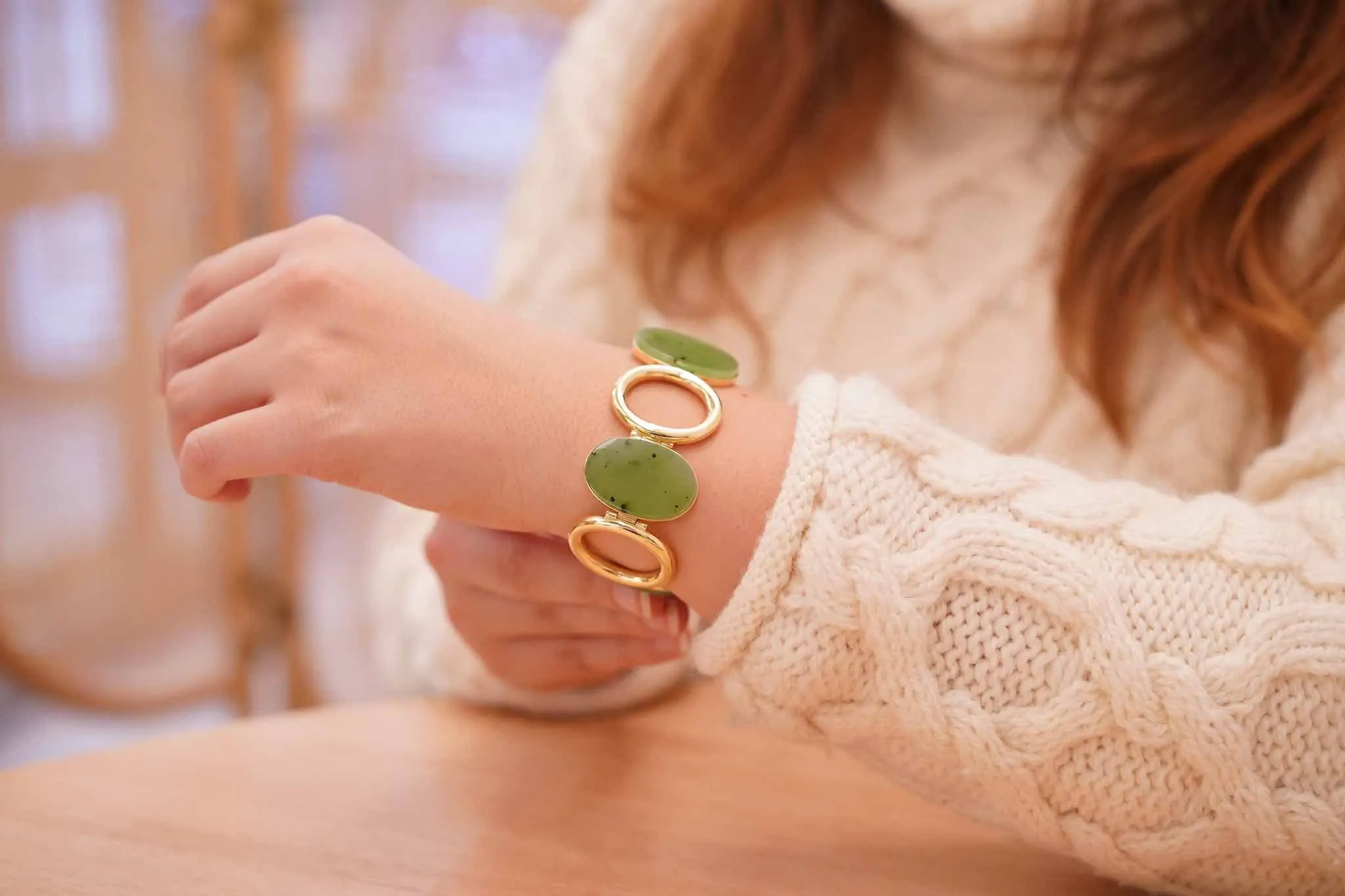 Bracelet jades en or jaune sold by 58 Facettes product image thumbnail 2