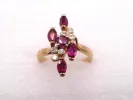 Bague en or jaune, diamants et rubis sold by 58 Facettes
