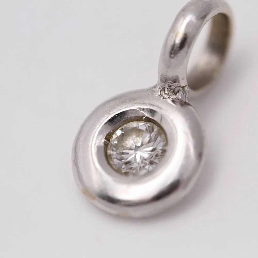 Pendentif diamant solitaire en or blanc 18 carats sold by 58 Facettes product image thumbnail 4