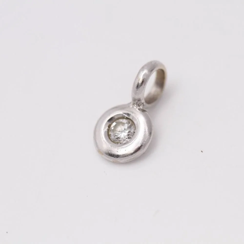 Pendentif diamant solitaire en or blanc 18 carats sold by 58 Facettes product image thumbnail 3