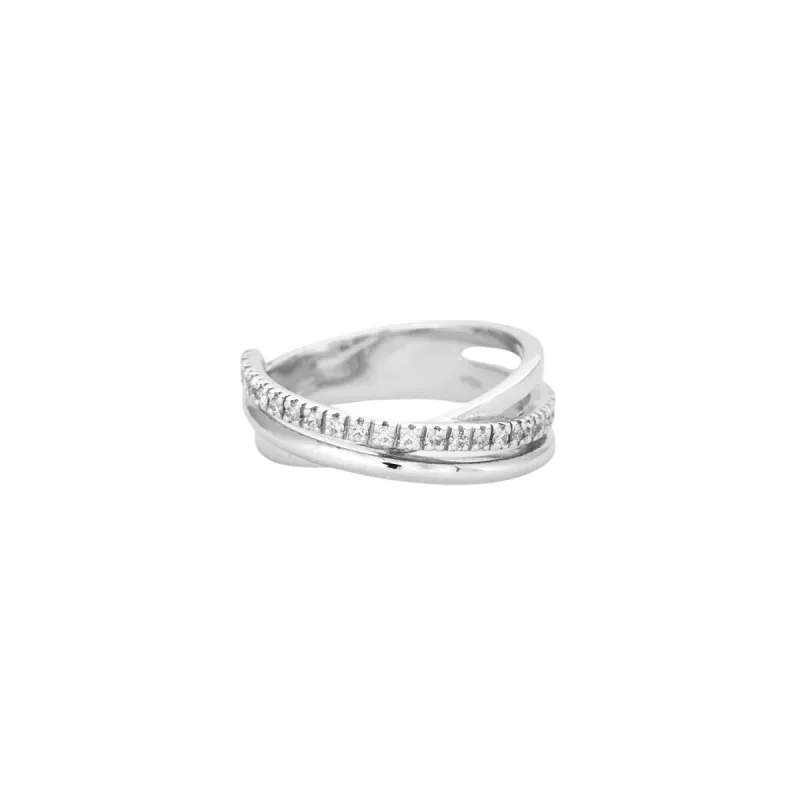 Bague croisée pavée de diamants sold by 58 Facettes