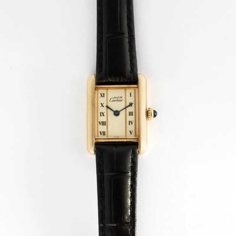 CARTIER- Montre Tank Must en vermeil sold by 58 Facettes